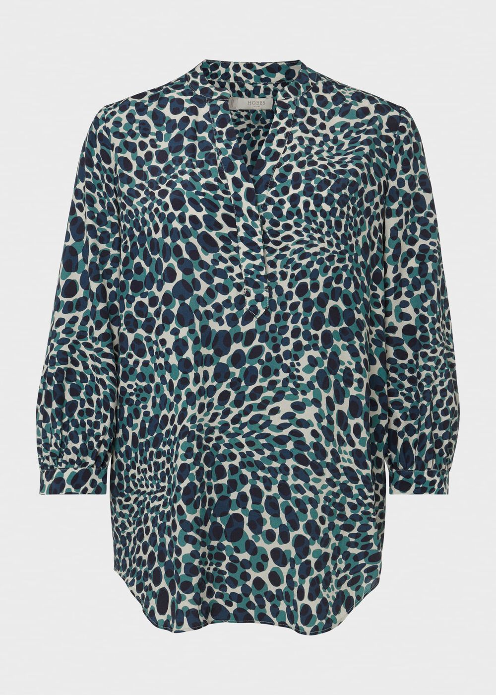 Essie Printed Blouse, Aegean Blue, hi-res