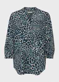Essie Printed Blouse, Aegean Blue, hi-res