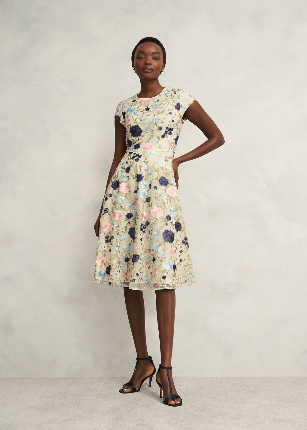Tia Embroidered Dress, Cream Multi, hi-res