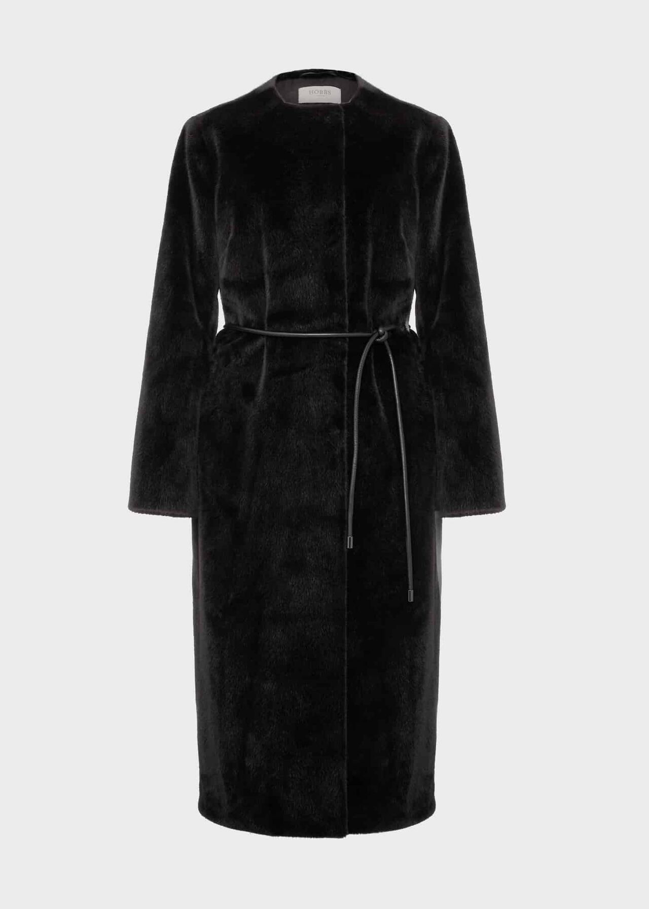 Robin Faux Fur Coat, Black, hi-res