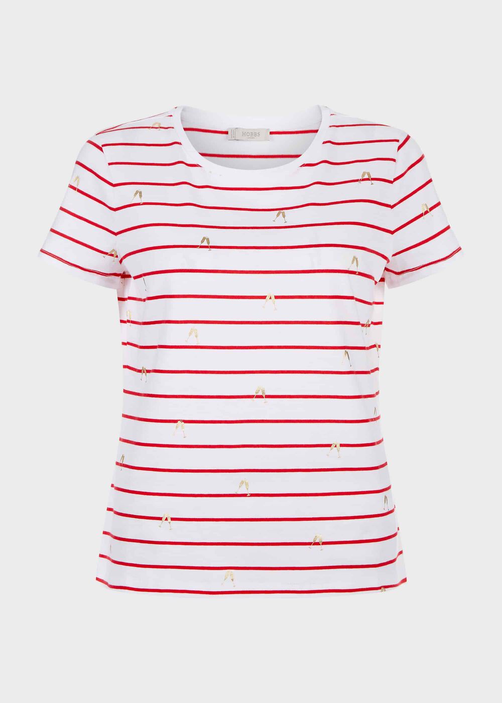 Pixie Cotton Printed T-Shirt, Raspberry Ivory, hi-res