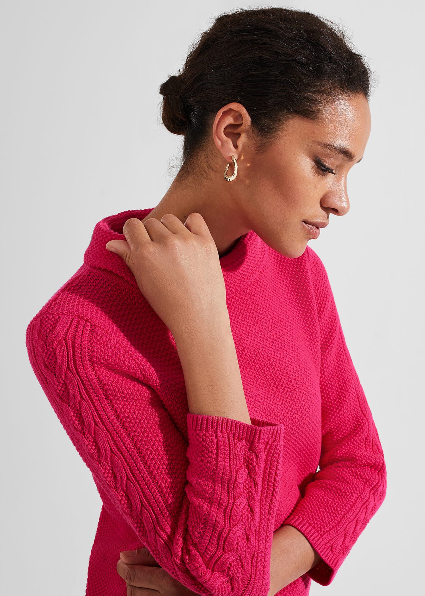 ホブズ HOBBS CAMILLA CABLE PULLOVER （SAPPHIRE PINK） Camilla Cotton Sweater | Hobbs US |