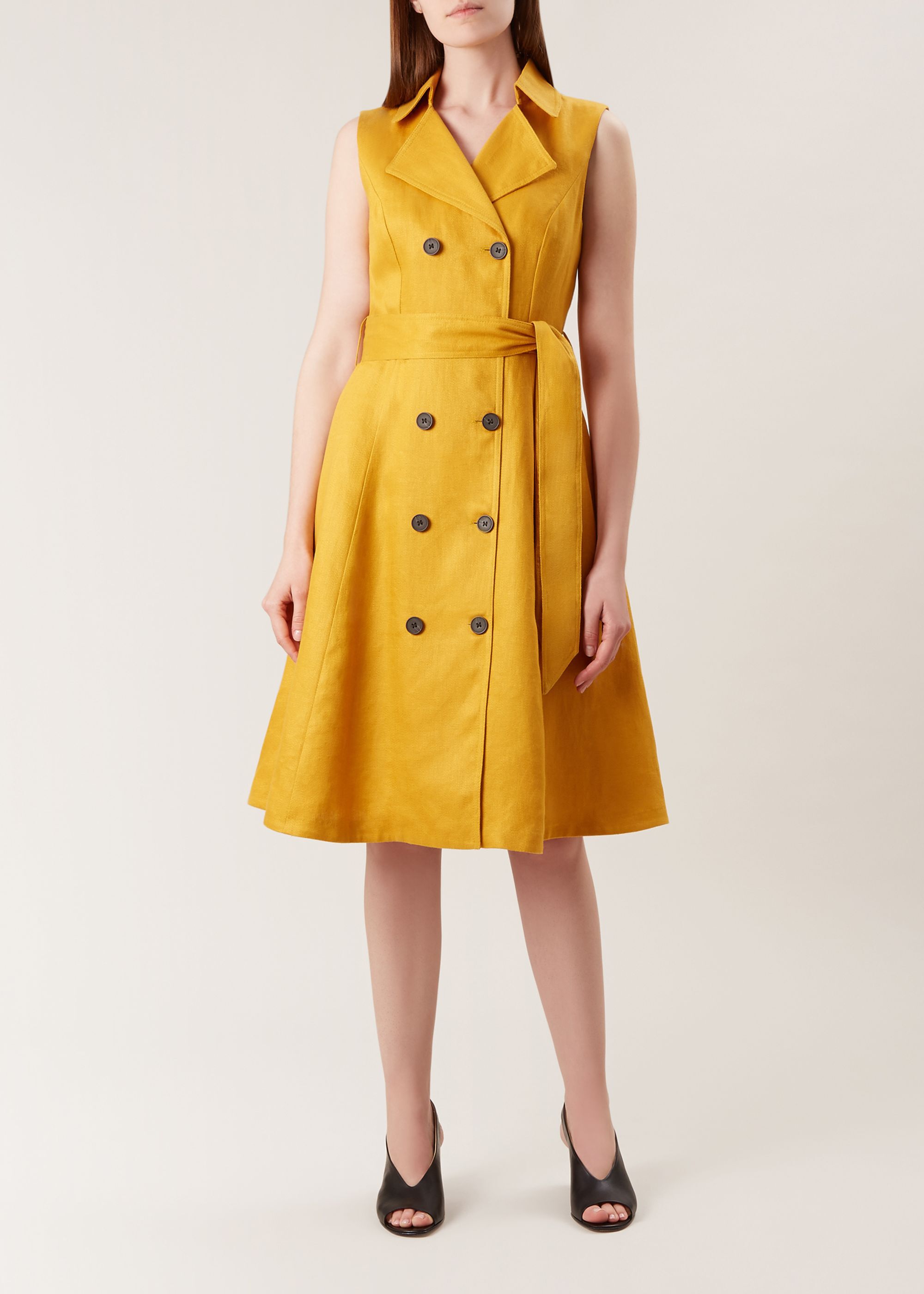 yellow linen dress