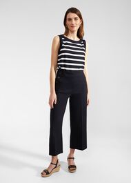 Simone Crop Pants With Cotton, Navy, hi-res