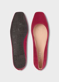 Jemma Suede Ballerinas , Berry Pink, hi-res