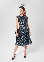 Petite Tia Embroidered Dress, Pale Blue Multi, hi-res