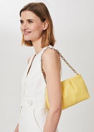 Clifton Leather Clutch Bag, Yellow, hi-res