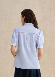Naima Blouse, Blue Ivory, hi-res