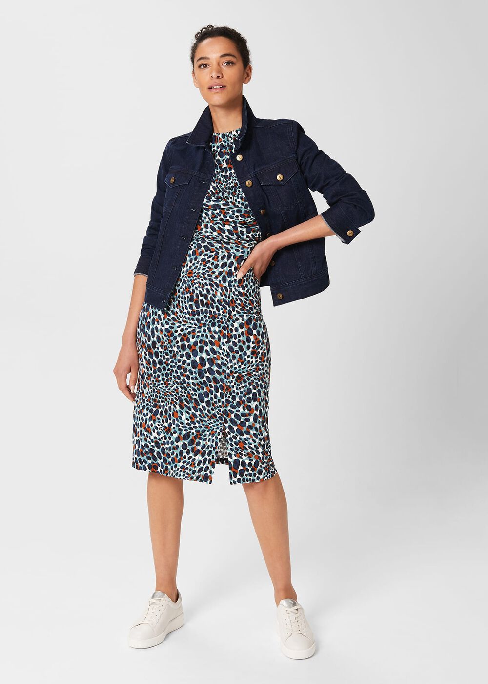 Jemma Jersey Dress, Green Multi, hi-res