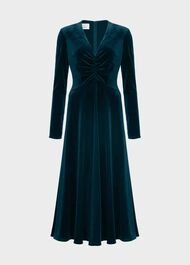 Clifton Velvet Dress, Deep Turquoise, hi-res