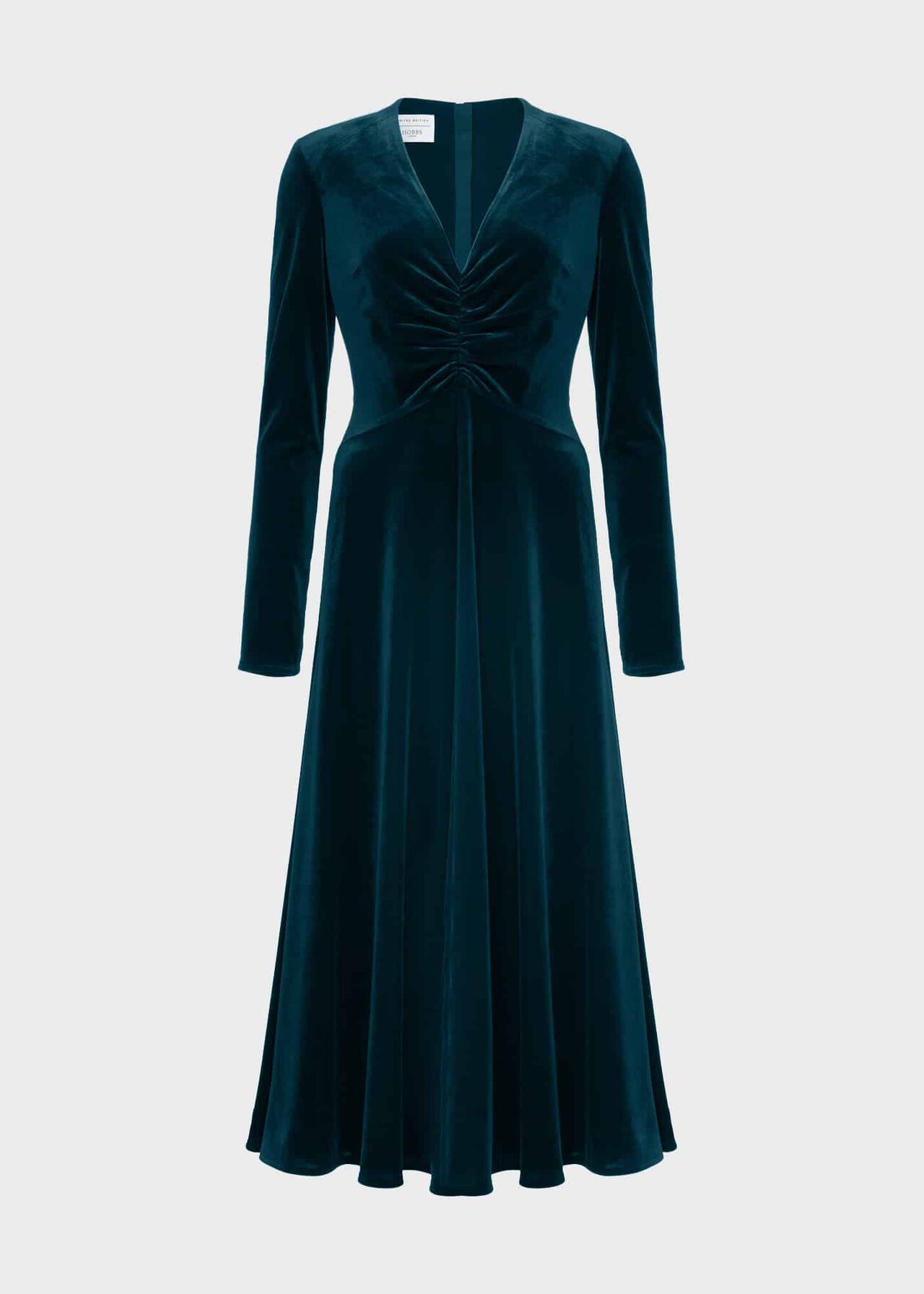 Clifton Velvet Dress, Deep Turquoise, hi-res