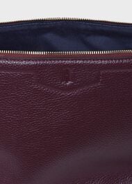 Margot Leather Large Make-Up Bag, Aubergine, hi-res