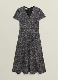 Tatiana Sequin Dress, Black Silver, hi-res