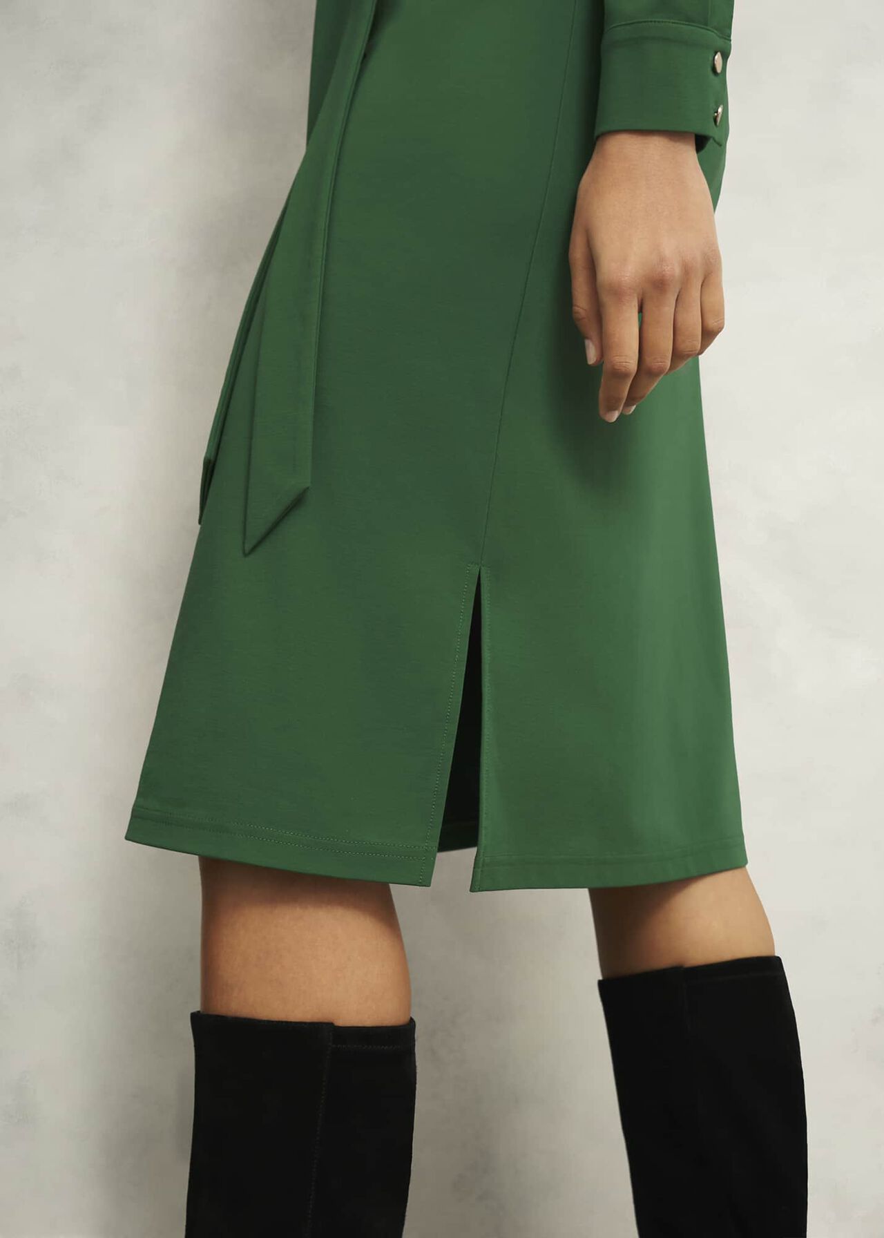 Julia Ponte Dress, Green, hi-res