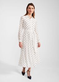 Lucilla Dress, Ivory Navy, hi-res