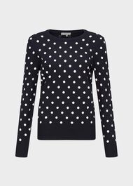 Athena Spot Jumper, Navy Ivory, hi-res
