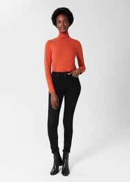Mischa Roll Neck Top, Deep Orange, hi-res
