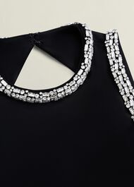 Angelina Trimmed Column Maxi Dress, Black, hi-res