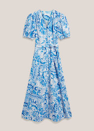 Libby Cotton Paisley Dress, Blue Multi, hi-res