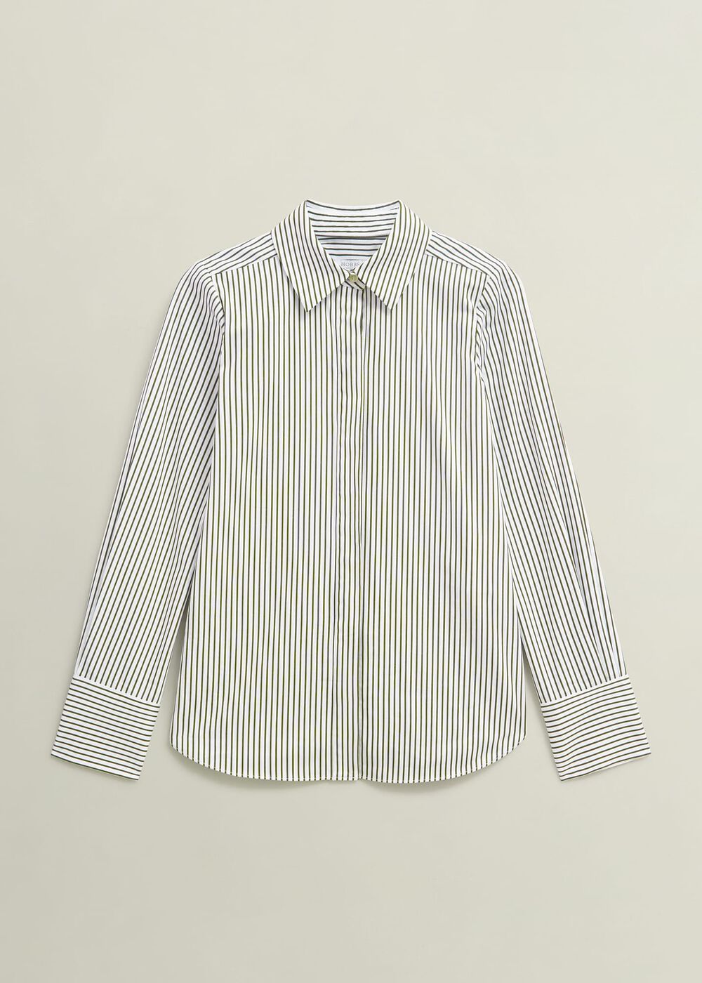 Andra Cotton Blend Shirt, Olive White, hi-res