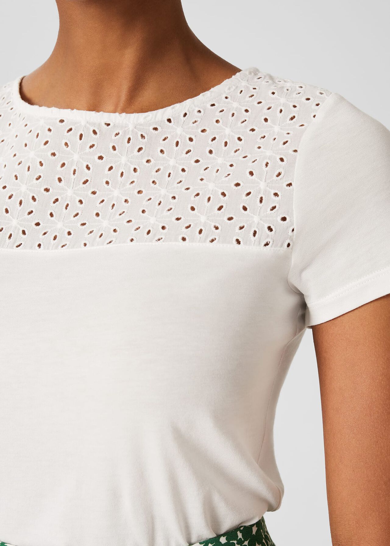 Lola Short Sleeve Top, Ivory, hi-res