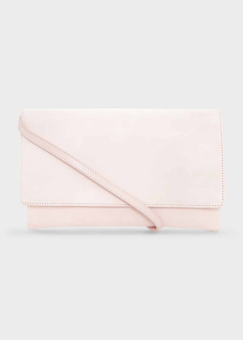 Renata Suede Clutch, Pale Pink, hi-res