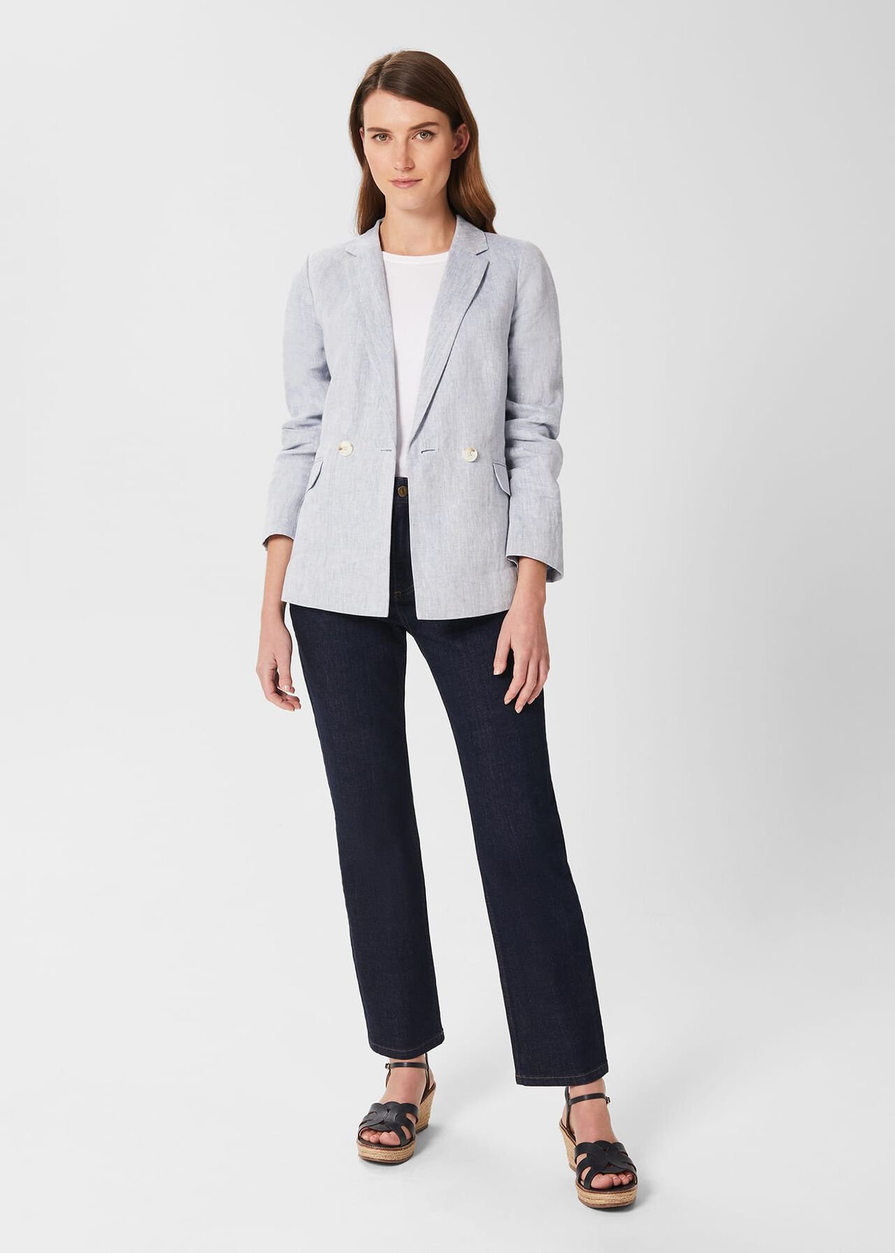 Maeve Linen Jacket, Pale Blue, hi-res