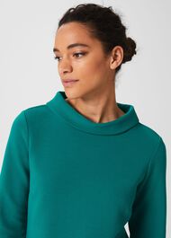 Betsy Textured Top With Cotton , Ocean Green, hi-res