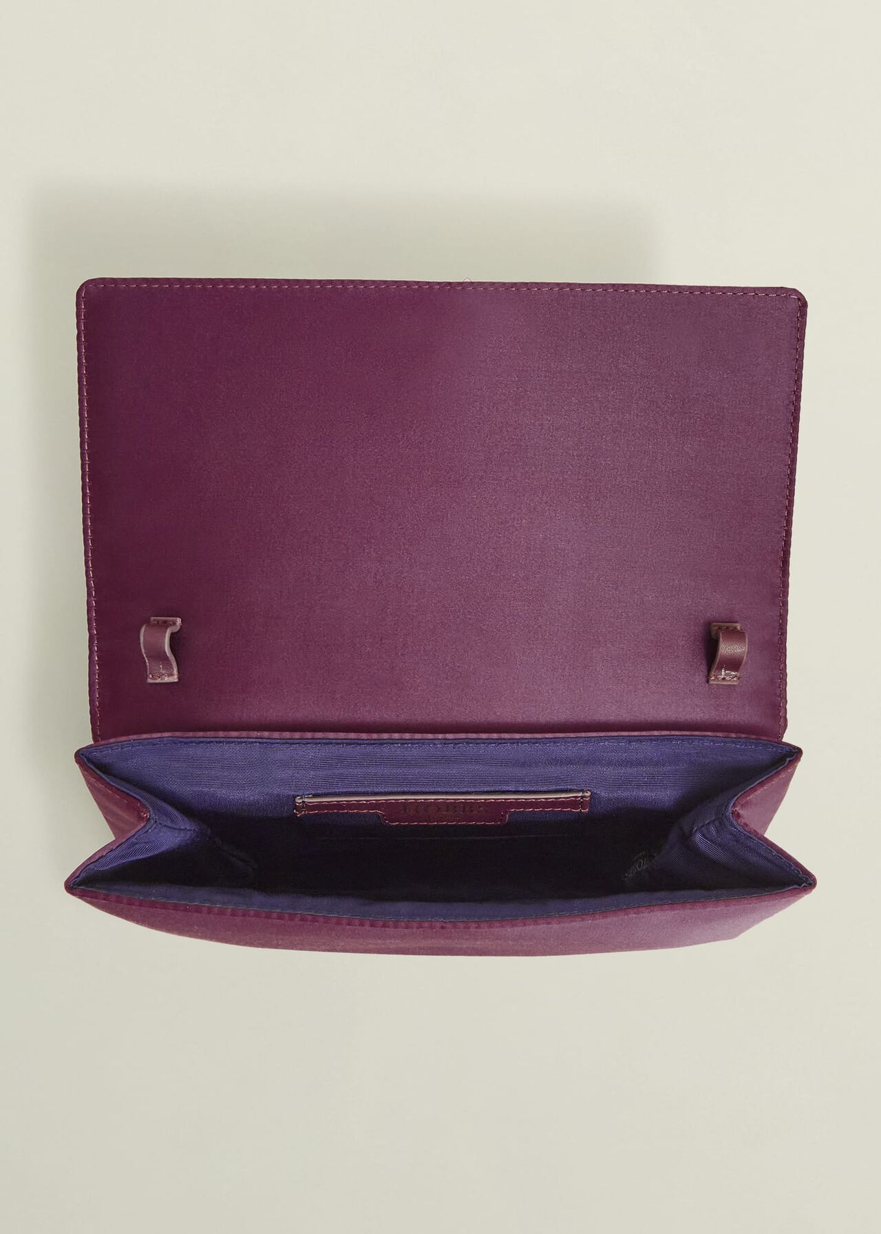 Renata Satin Clutch Bag, Warm Plum, hi-res