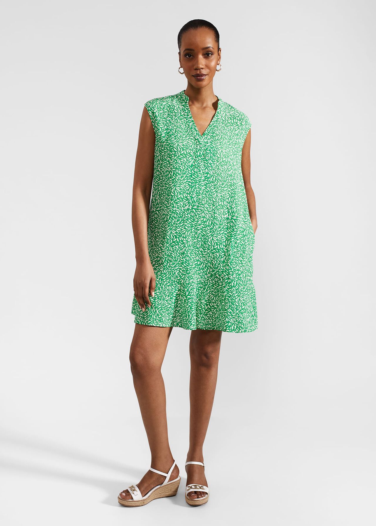 Janey Dress, Green Cream, hi-res