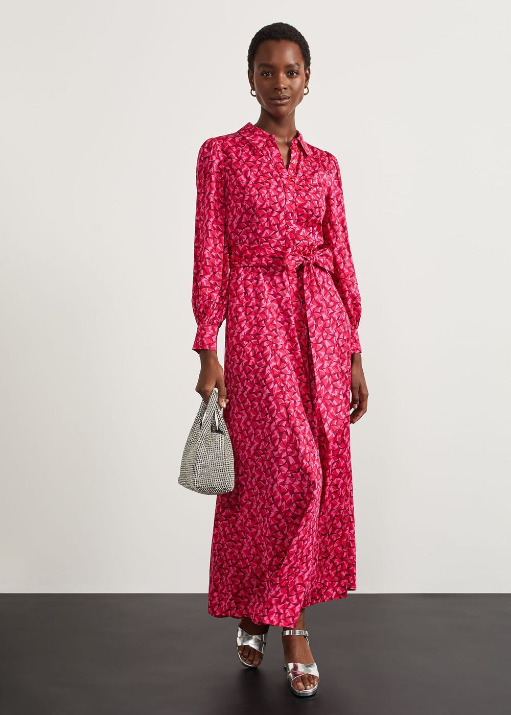 Mitford Fit And Flare Shirt Dress, Pink Multi, hi-res