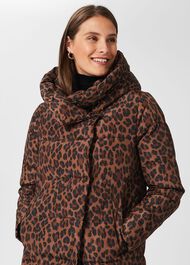 Short Heather Water Resistant Puffer Jacket, Camel Multi, hi-res