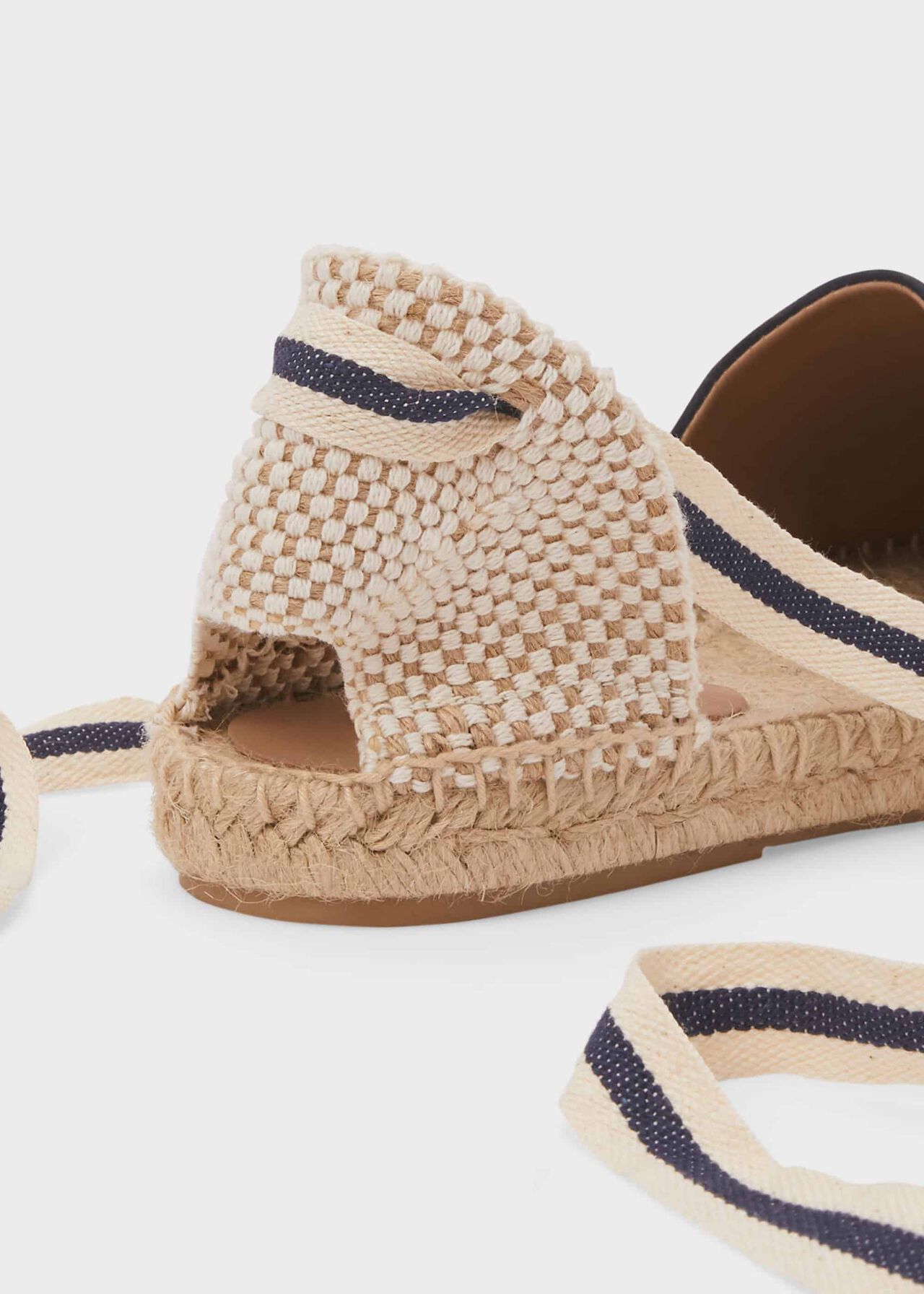 Louisa Suede Flat Espadrilles, Navy, hi-res