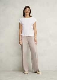 Alycia Cotton Slub T-Shirt, White, hi-res