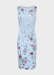 Fiona Floral Shift Dress, Pale Blue Multi, hi-res