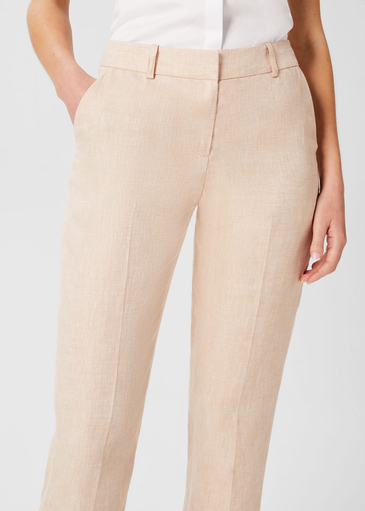 Ivana Linen Pant, Warm Neutral, hi-res