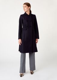 Corrine Wool Blend Coat, Navy, hi-res