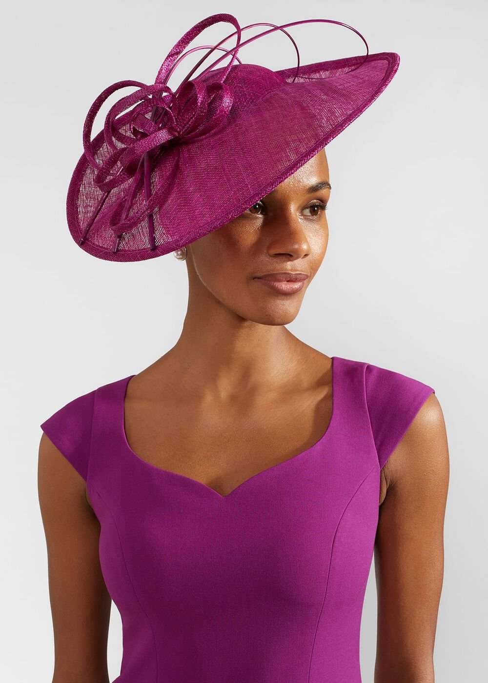 Harriet Fascinator, Magenta Purple, hi-res