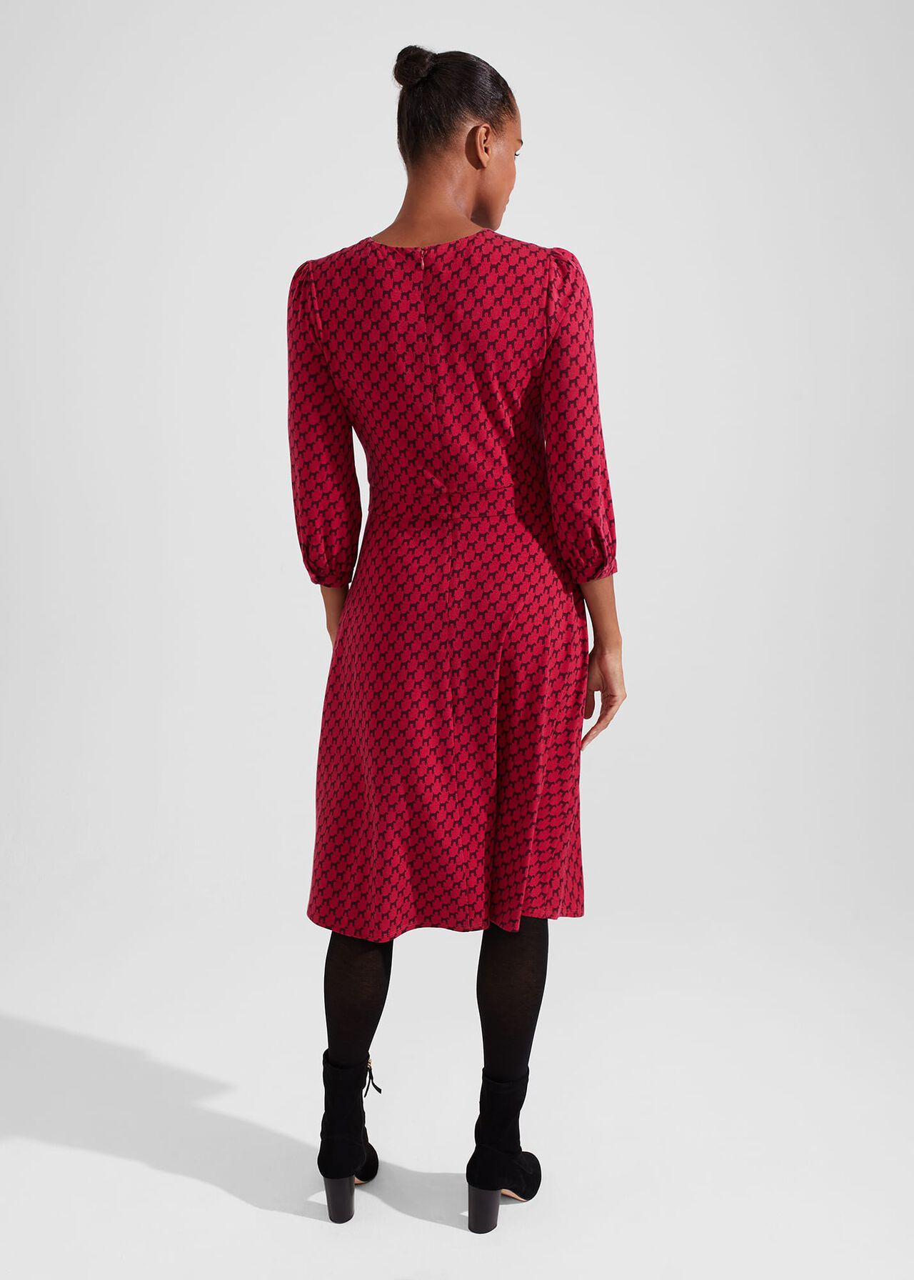 Indi Jersey Dress, Berry Red, hi-res