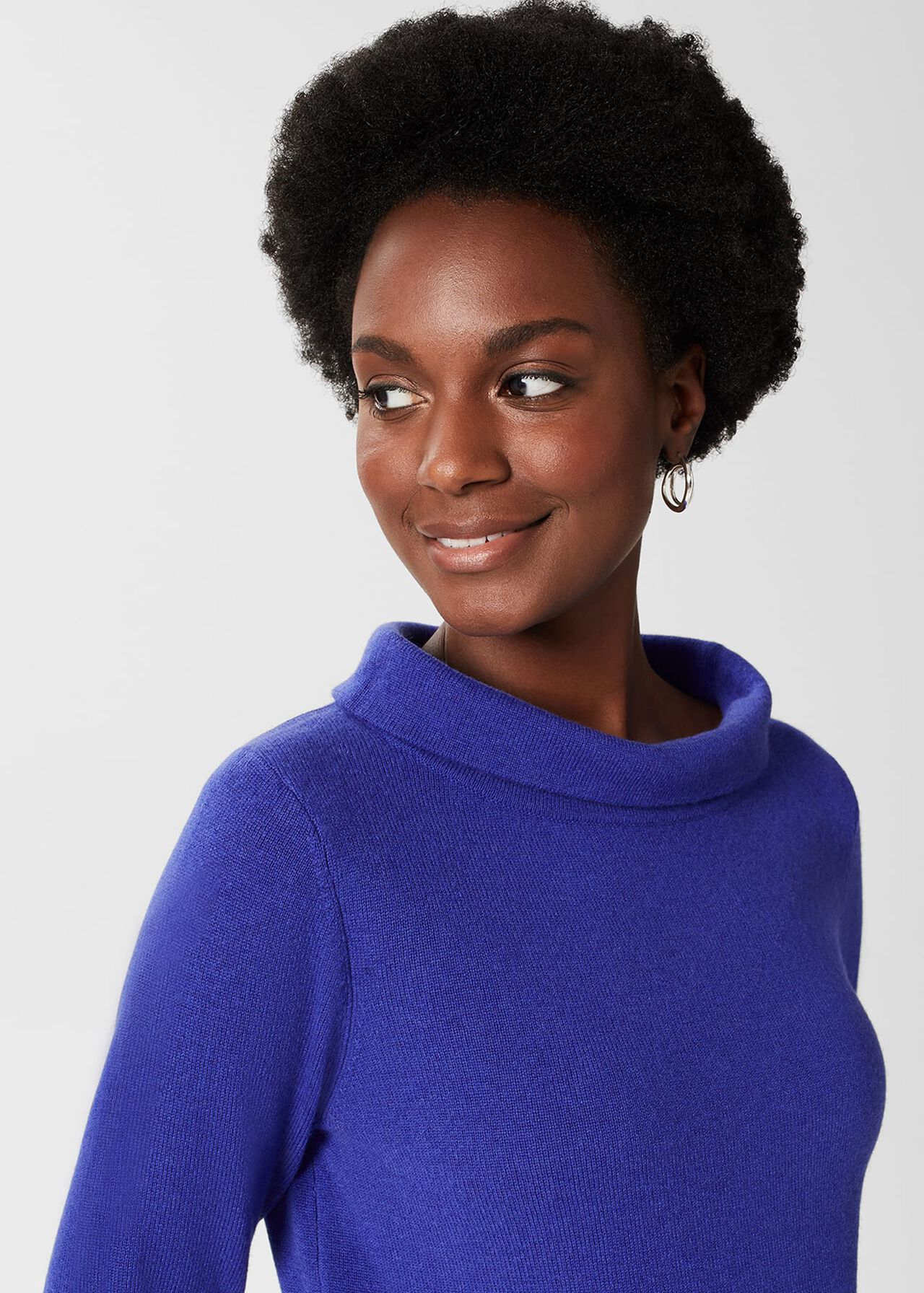 Audrey Wool Cashmere Sweater, Rich Cobalt, hi-res