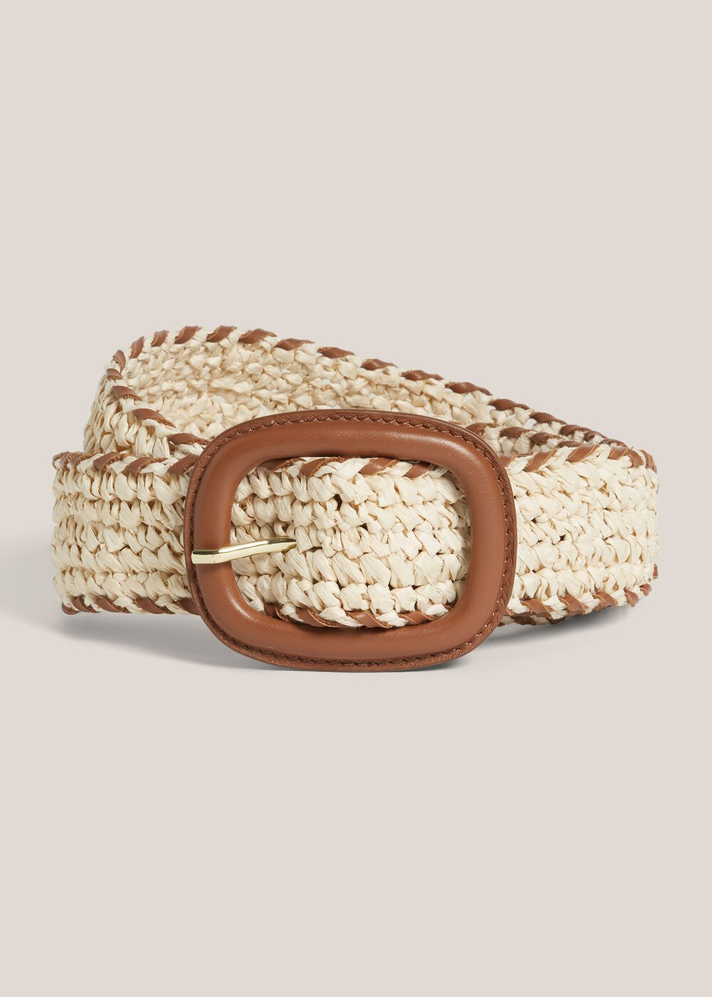 Abbie Raffia Belt, Natural Tan, hi-res
