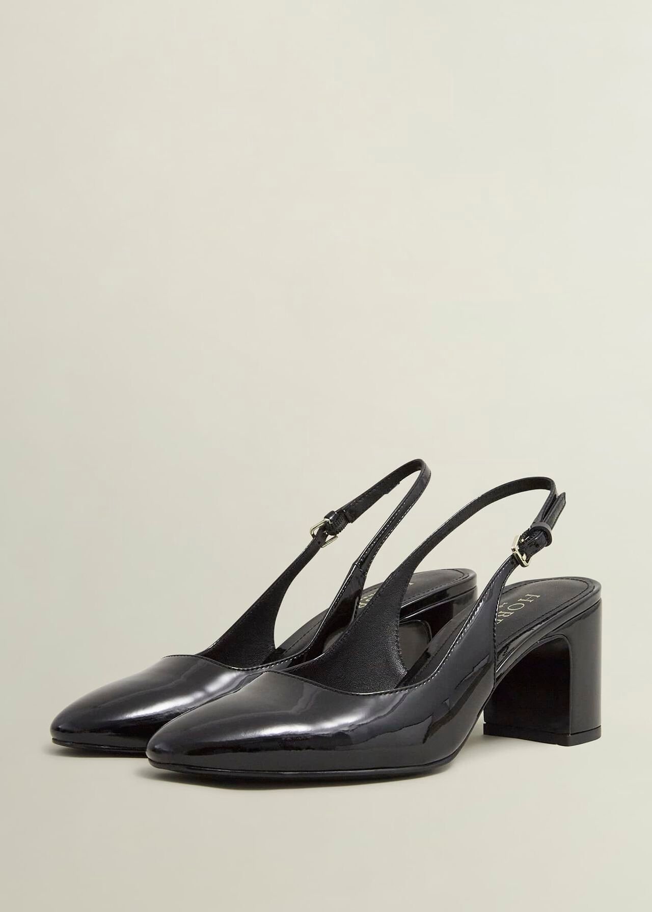 Lily Leather Slingbacks, Black, hi-res