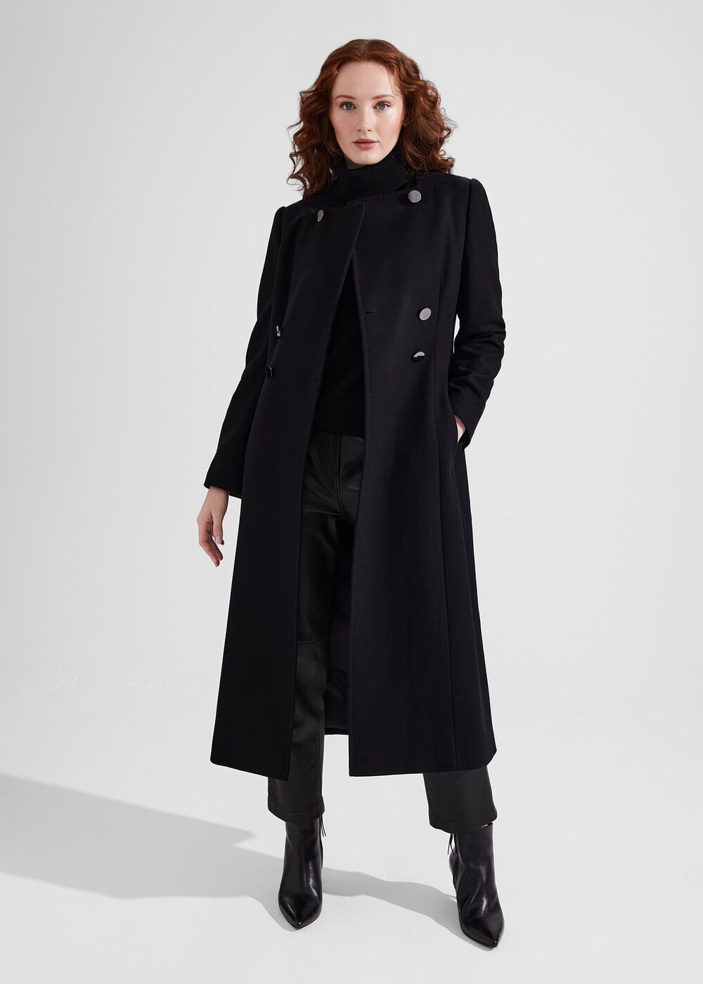Lalena Wool Blend Coat, Black, hi-res