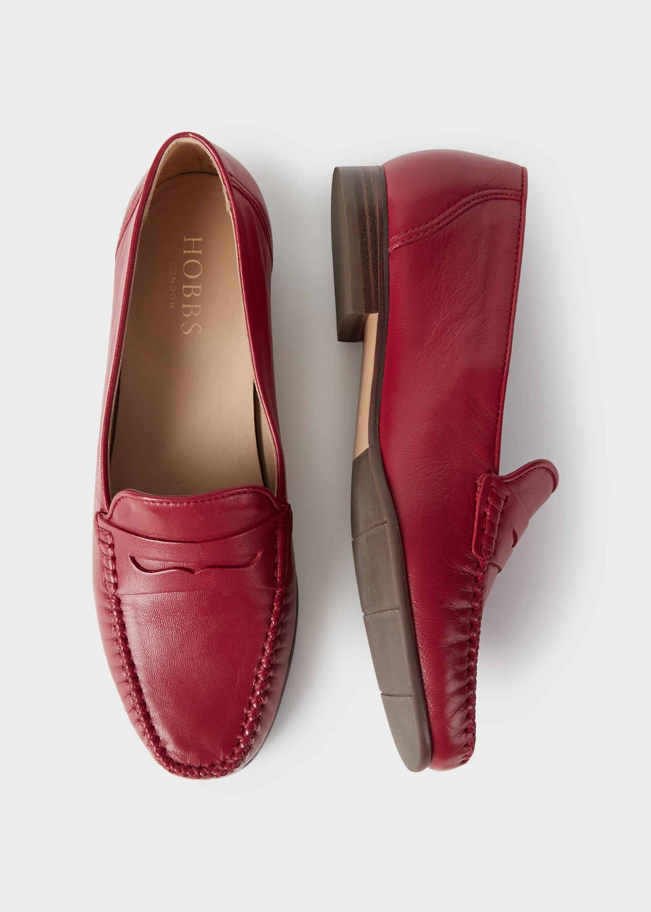 Holly Leather Moccasins, Raspberry, hi-res