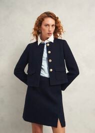 Marie Jacket With Wool, Navy, hi-res