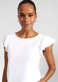 Nessie Cotton Slub Top, White, hi-res