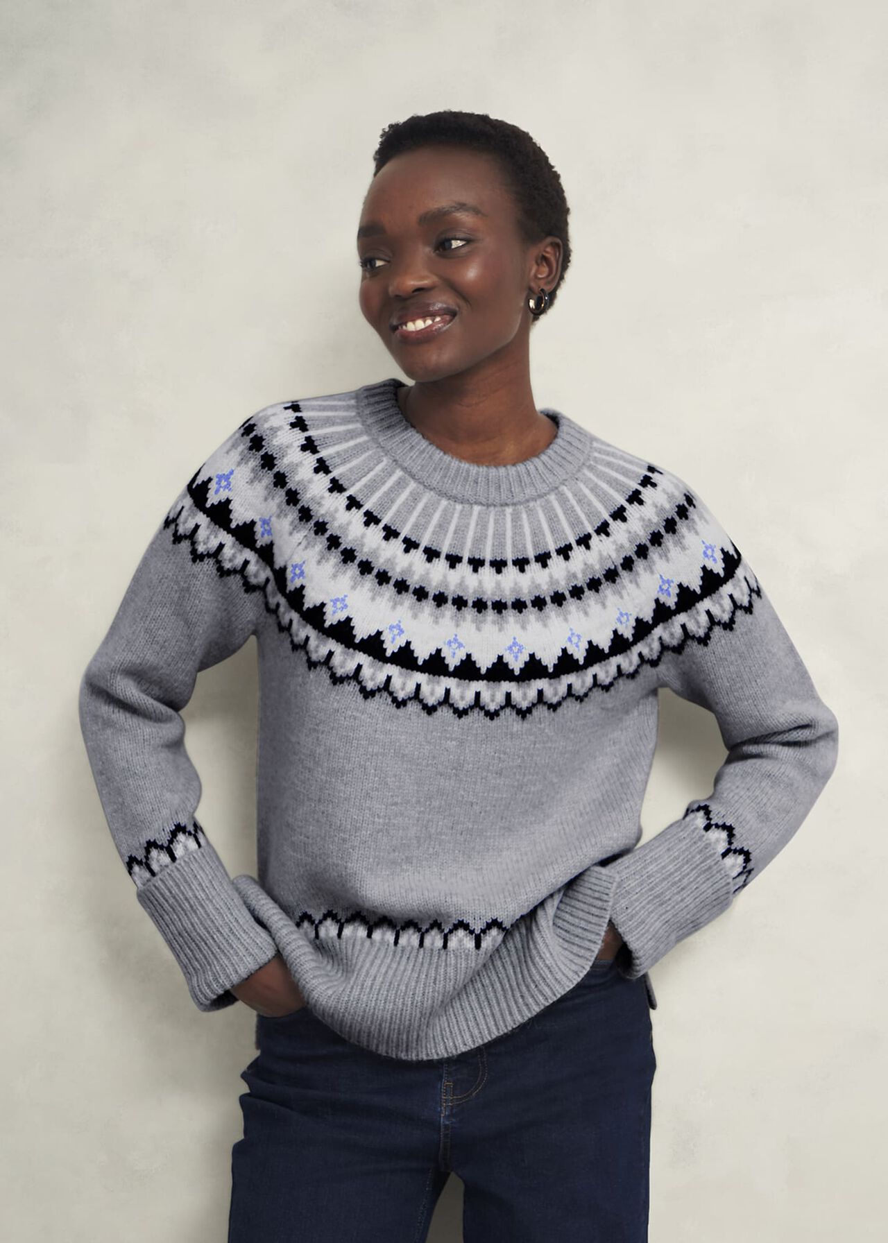 Hobbs Anya Fairisle Jumper With Alpaca