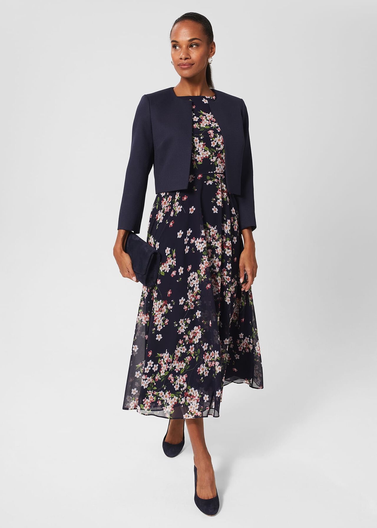Elize Textured Jacket, Midnight Navy, hi-res