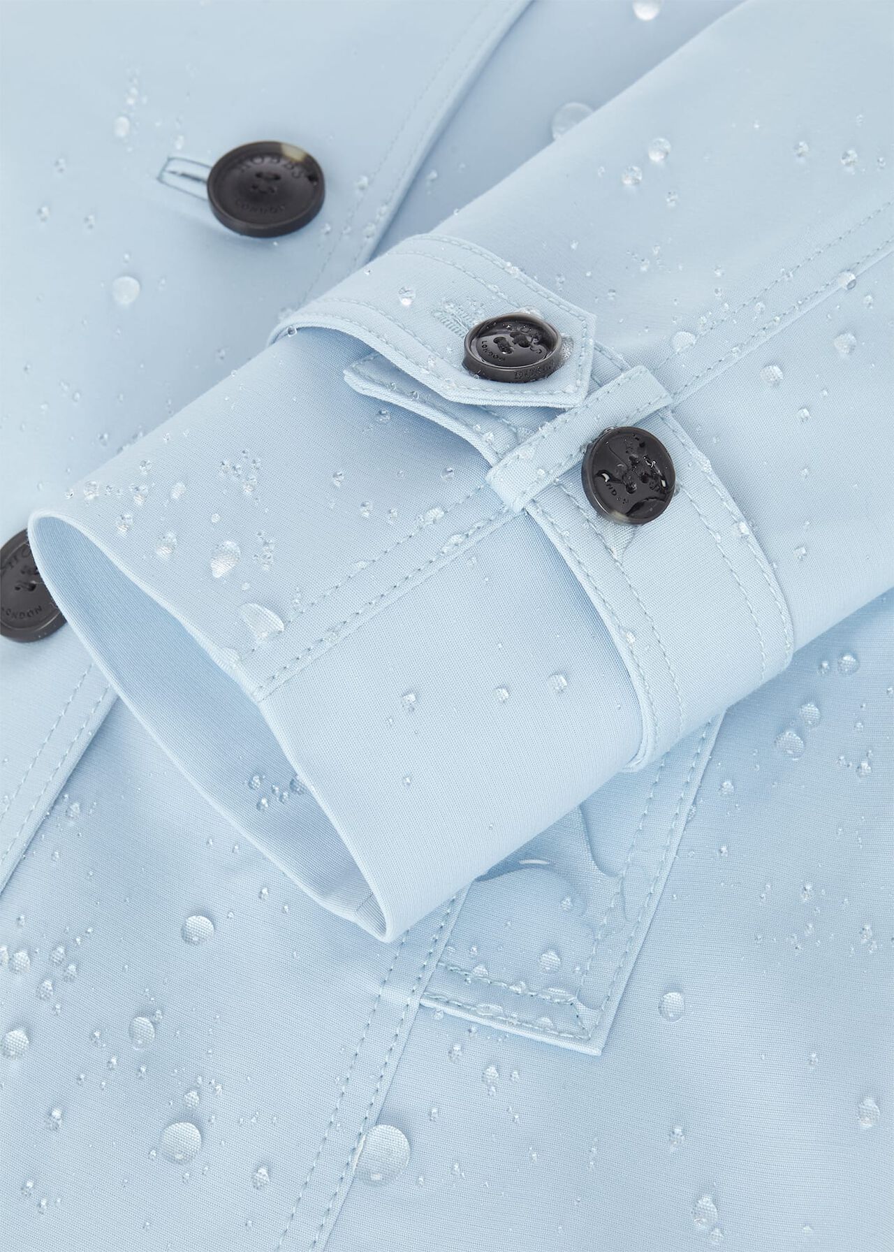 Saskia Water Resistant Trench Coat, Pale Blue, hi-res
