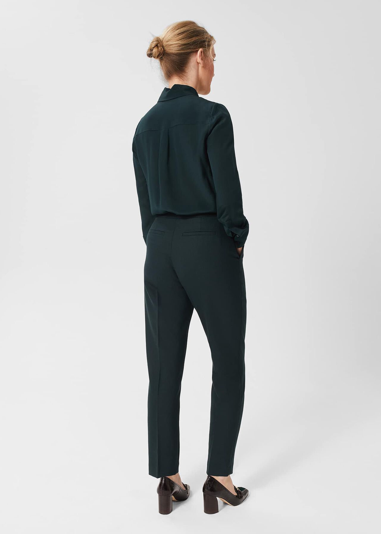 Petite Gael Wool Blend Pants, Deep Pine Green, hi-res